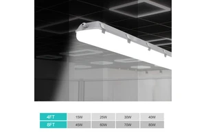 Dimmable LED Tri-Proof Light Fixture Outdoor Vapor Tight Emergency Lamp with Motion Sensor