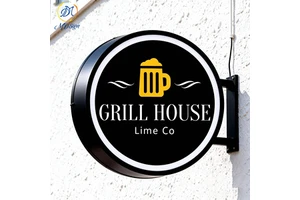Custom Double Sided LED Outdoor Advertising Light Box Round Lightbox For Business Decor For Shop Cafe 3d Signaged