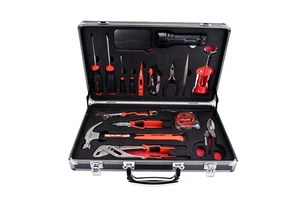MAXPOWER Home Tool Box Kit Set Wooden DIY 23pcs Repair Kit