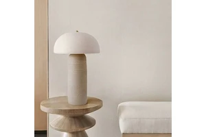 Luxury Home Decor Minimalist Electric LED Dimmable Ceramic Bedside Table Lamp with Textured Design