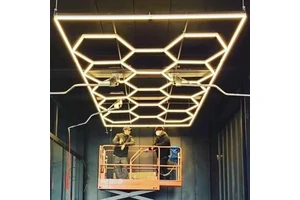 110v-220v Custom Aluminium Plastic Garage and Workshop Hexagonal LED Lights Work Lights for Barber Car Wash Beauty Bar