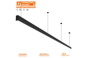 Commercial Light-Emitting Diodes Aluminum Led Linear Light Gym Office Warehouse Black Led Linear Light