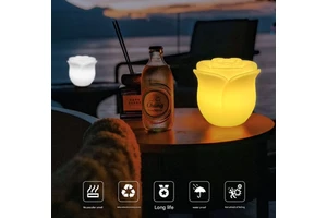 Dropshipping Luminous Rose Lantern Decoration RGB Colorful Night Lamps Illuminated Rose Flower Motif Light Bar Club Table Lamp