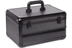 Large Capacity Aluminum Carrying Box Hardware Tool Storage Case Toolbox with Drawers & Pocket for Home/Office/Warehouse/Garage