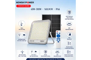 Commercial High Brightness LED Solar Security FloodLight 60W 100W 200W 300W Rechargeable Battery Adjustable Angle for Outdoor
