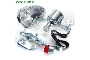 Motorized Bike Bicycle Friction Generator Dynamo Head Tail Light LED Lamp MTB Mountain Cycling Taillight Headlight Kit 12V 6W