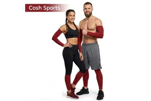 Compression Arm and Leg Sleeves Set Moisture Wicking Support for Basketball, Cycling, Running & Outdoor Activities