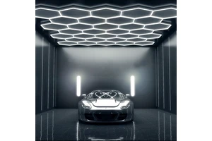 Deformable Led Garage Lights Working Light Hanging Hexagon Detailing Led Home Hexagon Ceiling Garage Light