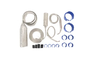 Stainless Steel Dress up Hose Cover Kit Universal Radiator Hose Sleeving Set Extreme Heat Resistant for Vehicle Black