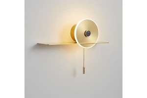 Led Wall Lamp with Pull Cord Switch, Bedroom Bedside Lamp, Shelf, Balcony Corridor Aisle Light, High-end Minimalist Design