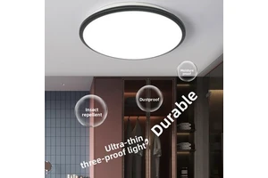 Ultra-thin LED Tri-proof Ceiling Light Ceiling Grid Modern Minimalist Design for Hallways Corridors Toilets Outdoor Use