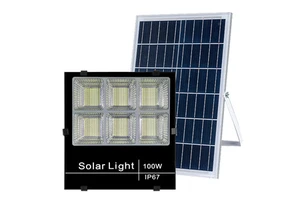 Super Bright Solar Flood Lights Outdoor Waterproof Led IP67 Aluminum Body Wall-Mounted 6000K Daylight 120 Beam Angle Lighting