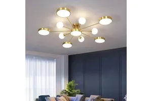 D25.92 Inch Nordic Decorative Macaron Acrylic Ceiling Light Simple Modern Living Room Bedroom Ceiling Lamp