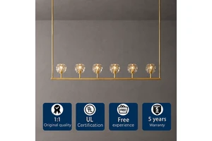 RHOEM Boule De Cristal Clear Glass Linear Chandelier Crystal Chandelier for Dining Room Living Room Lighting Decoration Home