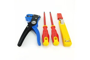 Custom 4-piece Professional Hardware Tool Kit Wire Stripper Pliers Insulated Vde Screwdriver Electrician Tool Set