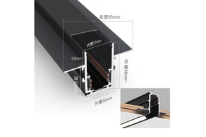 Modern LED Closed Panel Model No Main Light Aluminum Groove Light Strip Concealed Black Recessed Lamp