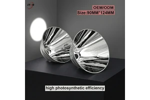 Custom Large Aluminum LED Reflector Cup 90mm 124mm High Reflectivity Specular Surface Precision Machined Optical Component
