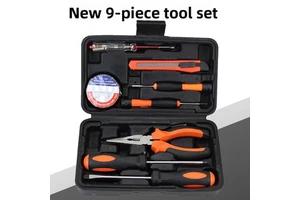 Deep-Reach Tool Set Small Size 9-Piece Carbon Steel Combination Kit; Dual-Purpose Automotive Household Hardware Toolbox 200-9