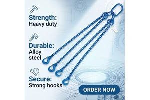 Z2LIFTING Customized Grade 100 Alloy Steel Welded Chain Lifting Slings EN 818 Blue Lacquered/Black Finish CE Certified