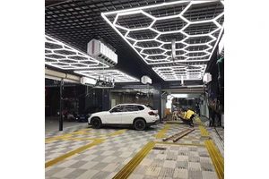 Hexagon Detailing Workshop Lights Led For Car Shop And Garage Ceiling Honeycomb Lights Work Garage Led Light