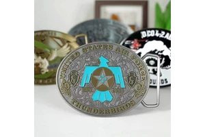 High Quality Zinc Alloy Thunderbird Belt Buckle, Collector's Customized Two-color Plated Soft Enamel Belt Buckle