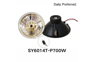 7 Inch Round Semi-Sealed P700 Golden High Reflective Lamp Cup Replacement Headlamp for Jeep Wrangler Classic Ford Chevy