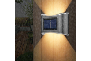 High Quality Solar Powered Led Wall Lamp Double-side Outdoor Street Patio Walkway Courtyard Decoration