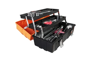 17 Inch ABS Waterproof Tool Box with Latch Removable Tray 3 Compartments OEM Customizable