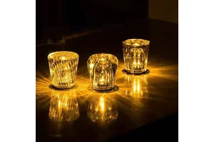 Modern Crystal LED Table Lamp with Touch Control & Dimmable Rechargeable Battery Creative Gift for KTV/Bar Use