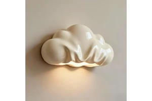3D Printed Iron Base Cloud-Shaped Wall Light Modern Creative Bedroom Decorative Lamp Custom Sculptural Interior Lighting