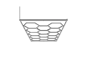 Custom DIY Ceiling Mounted Hexagonal Detailing Honeycomb LED Cold White AC IP54 6500K Garage Lights for Workshop Office & Garden