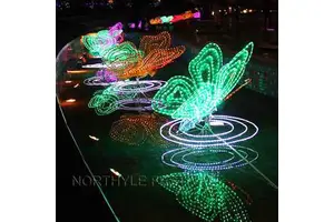 butterfly Led Light Garden Decoration Aluminium Lighting for Landscape Vintage Hanging Light Lampshade Decorative Lamps