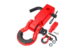 Heavy Duty 2 Inch Shackle Receiver Hitch with D Ring Shackle 5000KG WLL Offroad Recovery Towing Hook for Truck SUV Vehicle