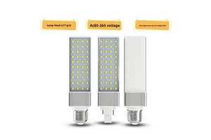 LED Horizontal Plug-in Lamp 10W 110V 220V Corn Bulb E27 G24 Screw Base Aluminum Alloy Pluggable Tube