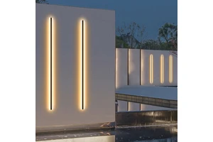 Black Modern Outdoor LED Linear Wall Light Waterproof Garden Wall Lamp for Wall Surface Mounted Lighting