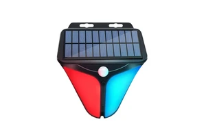 #1 Solar Induction 26LED Wall Lights Alert with Alternating Red and Blue Beads IP65 Rated for Human Body Detection