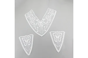 Custom Design Embroidery Net Sleeve Cuff Lace Collar Set