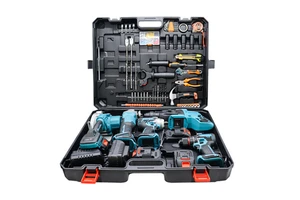 21V Lithium-ion Cordless Tool Set, 5-in-1 Kit, with Accessories and Battery Charger.