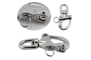 Snap Shackle 304 Stainless Steel Swivel Shackle Sailing Halyard, Quick Release Snap Hook Boat