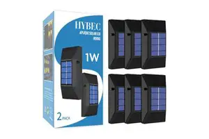 HYBEC Outdoor Wall Lamps Solar Exterior Wall Applique in Rhodium Finish