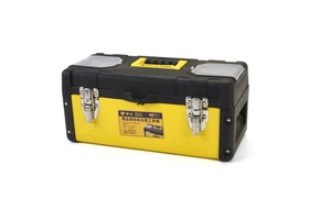 Heavy Duty Portable Tool Box Reinforced PP Plastic Metal Toolbox with Tray and Metal Lock 14 17 19 Inch