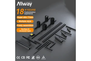 ALLWAY Customize OEM ODM DALI Driver Aluminum Black White Golden Housing Track Lighting System Magnetic Led Track Light