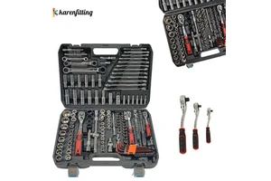 Mechanics Tool Set Socket Wrench Set Plastic Storage Case with Auto Repair Hand Tool Kit Wrench Tool Box Set