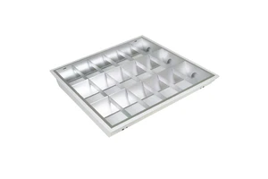 LED Modern Office Lighting 2x2ft Linear Single Tube Fixture T8 Grid Surface Mounted Parabolic Louver Light Aluminum Body G13