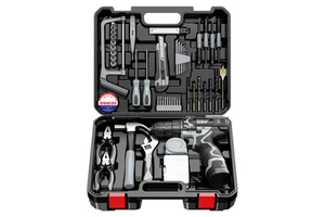 16.8V Rechargeable Lithium Battery Drill Set with Toolbox Multi-Function Hardware Repair Tool Kit for Household