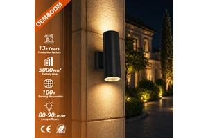 Black White Grey Shell Hotel Mounted Outdoor 12w up Down Beam Angle AC Outdoor Led Wall Lamp Waterproof IP66