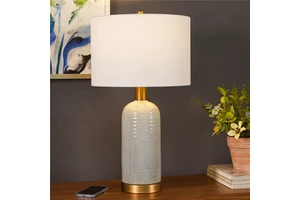 Modern Ceramic Fabric Shade Table Lamp for Living Room Bedroom Cafe Villa Hotel Nordic Creative Warm Bedside Desk Light