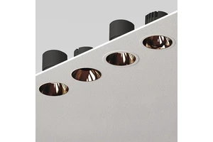 LED Deep Cup Anti-Glare Recessed Glossy Black Cup Hotel Living Room Black and White Ultra-Bright COB Spotlights
