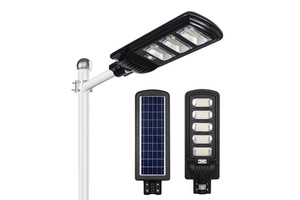 Solar LED Street Lamp with Light Control Motion Sensor Dusk to Dawn LED Street Light for Square Yard Court Solar StreetLight