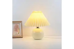 Chinese Design Modern White Shade Bedside Light Ceramic Table Lamp for Living Room